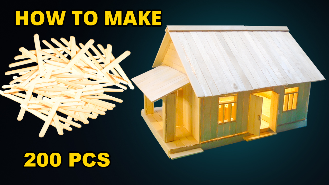 I Made a Mini House Using Only 200 Popsicle Sticks!